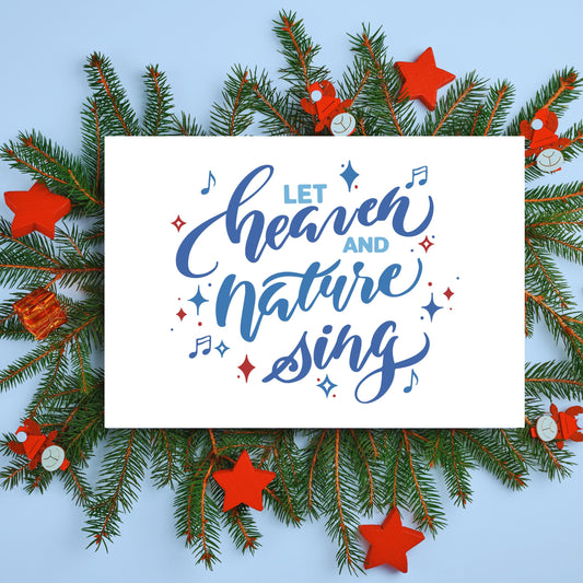 Let Heaven and Nature Sing (Blue) – Printable Christmas Wall Art
