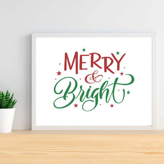 Merry & Bright – Printable Christmas Wall Art
