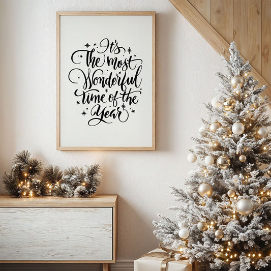 It’s the Most Wonderful Time of the Year – Printable Christmas Wall Art  (Black)