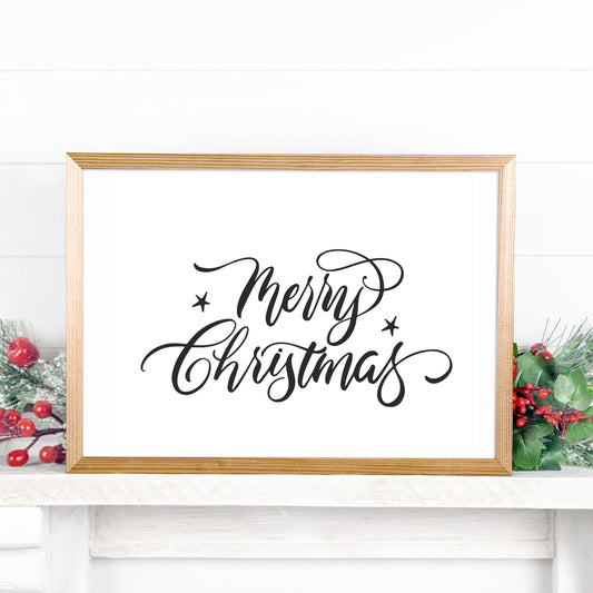 Merry Christmas Printable Wall Art – Brush Calligraphy