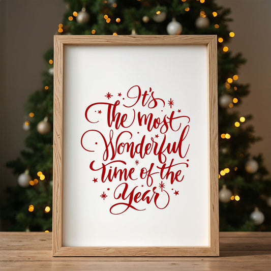 It’s the Most Wonderful Time of the Year – Printable Christmas Wall Art (Red)
